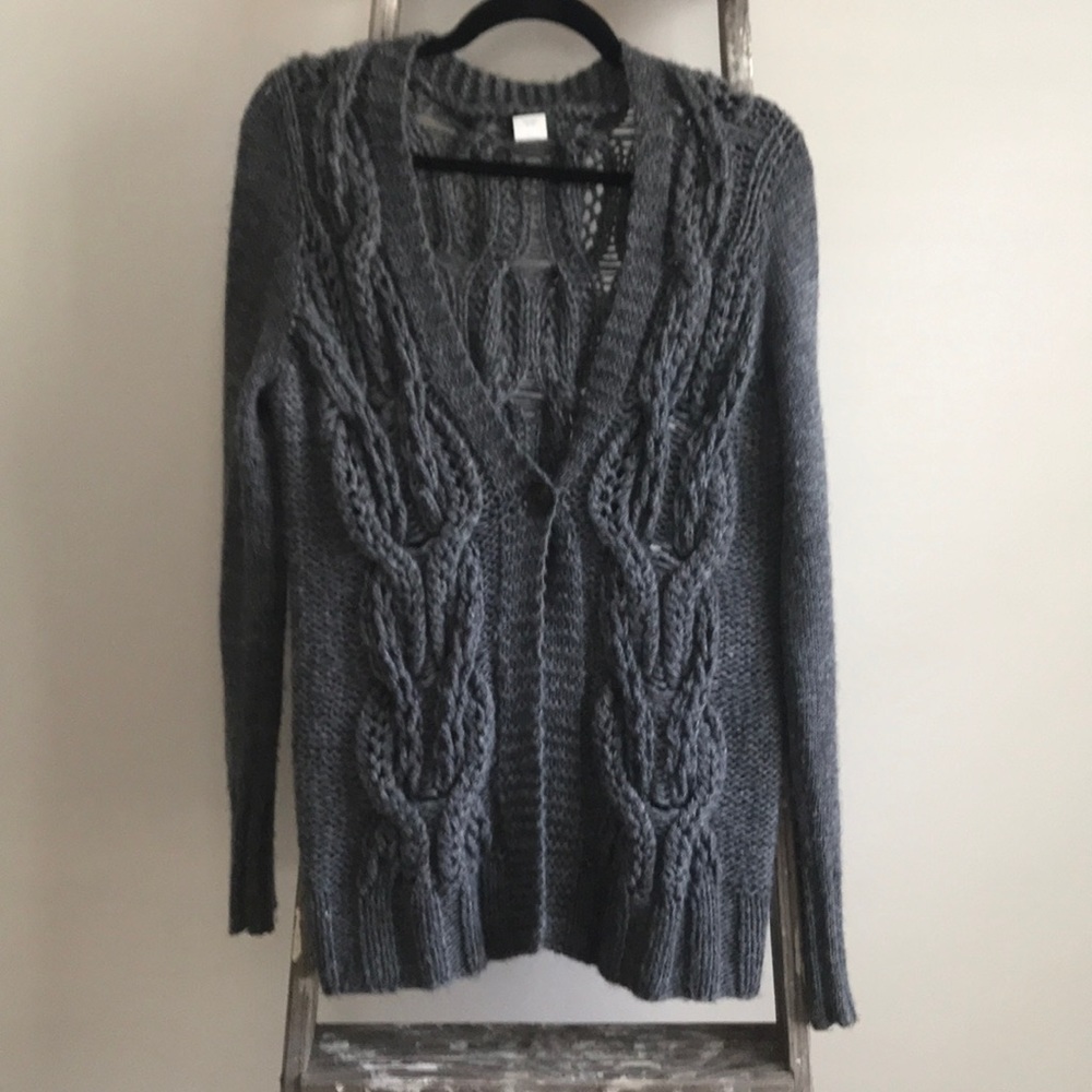 Grey hand knit jcrew sweater